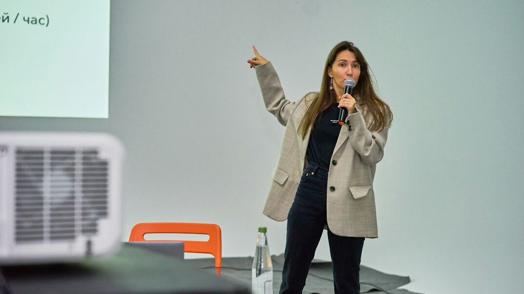 person speaking on stage
