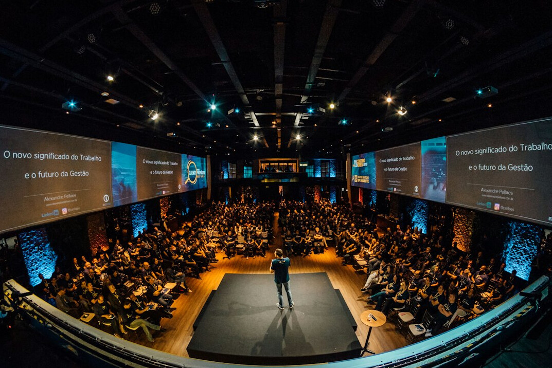 public speaker on stage